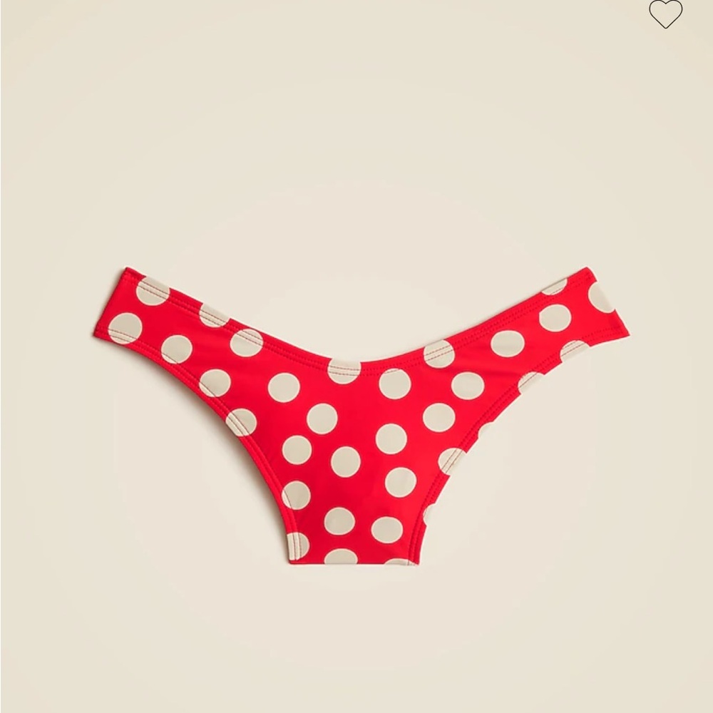 J. Crew Sunny Bikini Bottom, Red Polka Dot, M